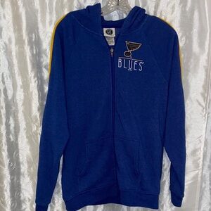 NHL St. Louis Blues Royal Blue Hoodie with Logo Women’s Size Small 🔥 YB8